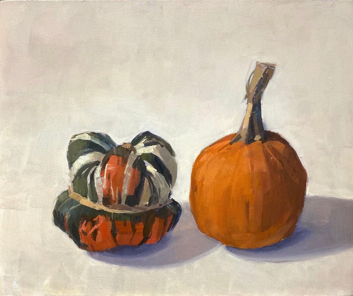 Turk’s Turban and Pumpkin  10&quot; x 11&quot;  Oil On Panel 2020