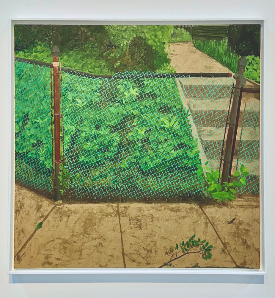 Green Fence  24” x 24”  Oil On Panel