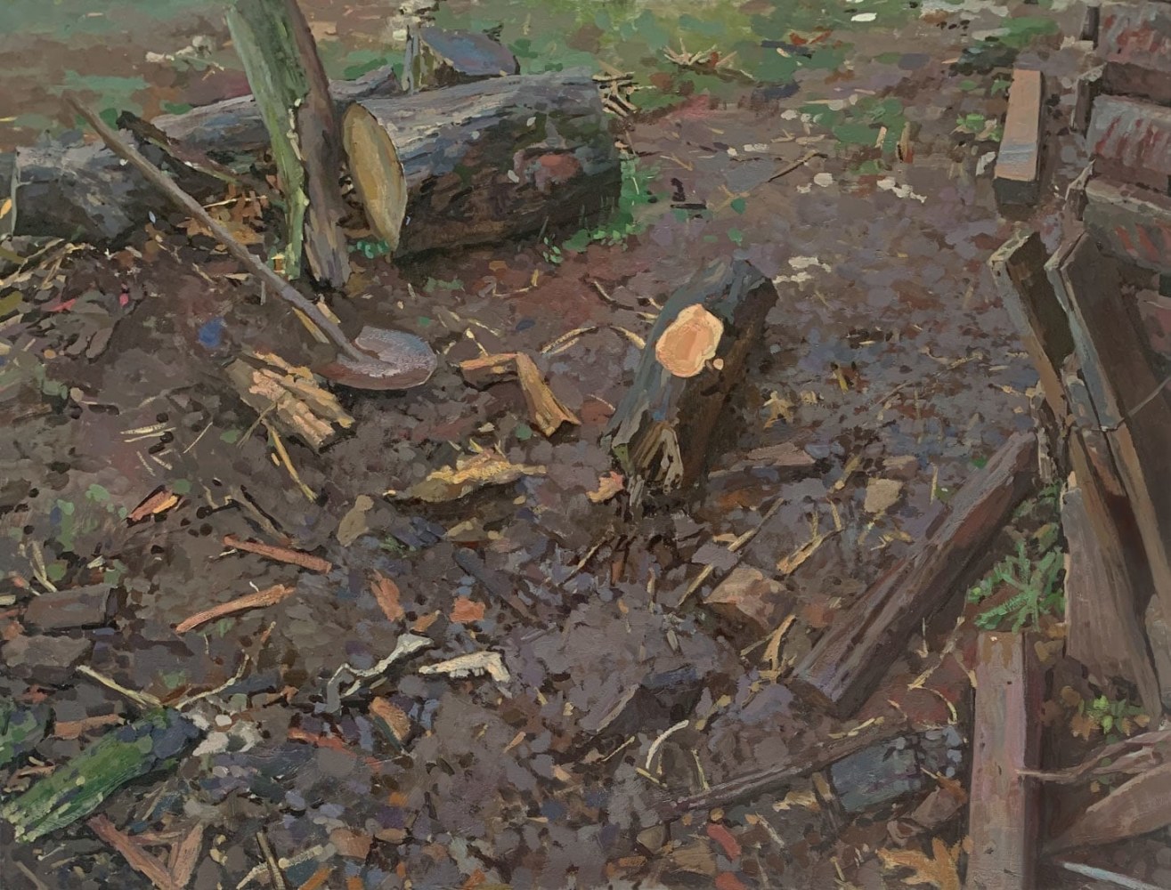 Evidence Of An Excavation  13.5&quot; x 17.5&quot;  Oil On Panel