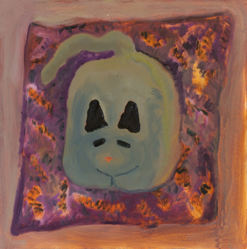 Morgan Hobbs, Scaredy Cat - Pumpkin  22&quot; x 22&quot;  Oil On Canvas