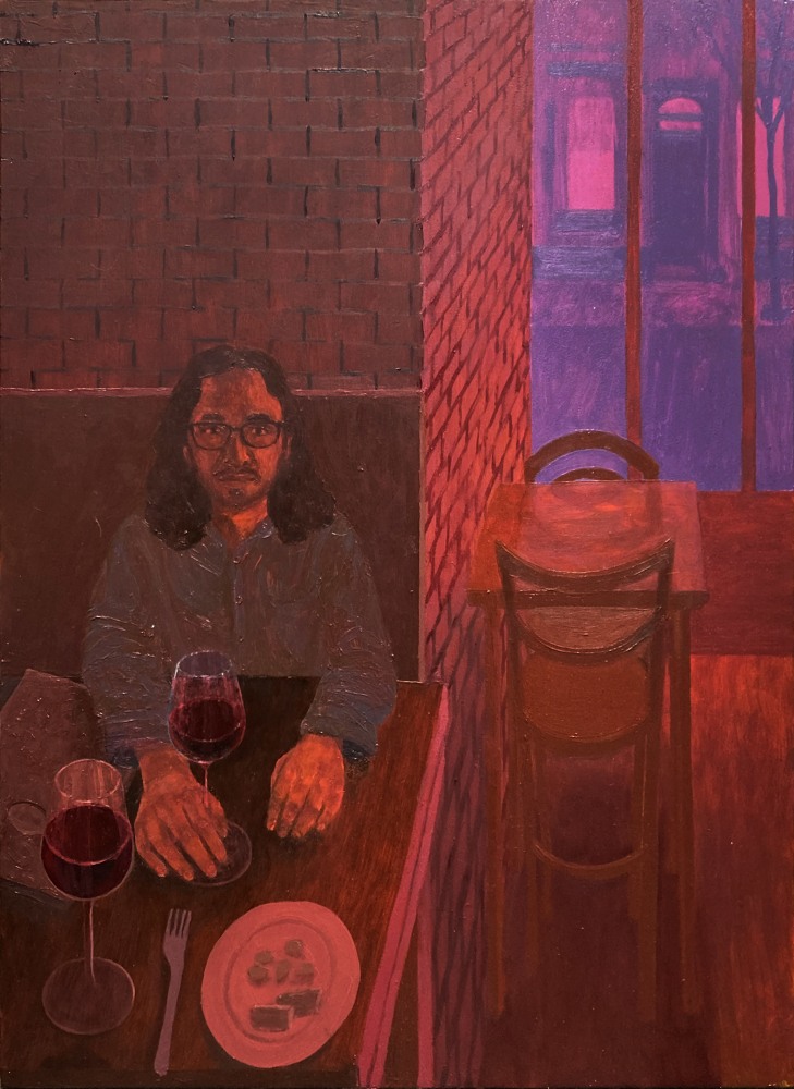 Leigh Werrell, Wine Bar 19&quot; x 14.5&quot;  Oil On Panel