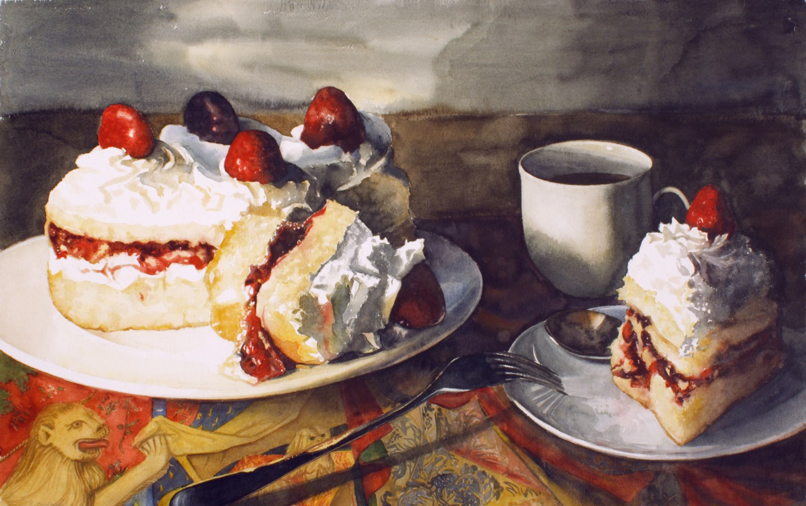 Strawberry Shortcake  25.75&quot; x 41.5&quot;  Watercolor On Paper