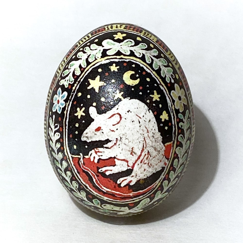 Clare McCarthy, Memento Mori  One Size  Beeswax, Batik Dyes On Chicken Egg
