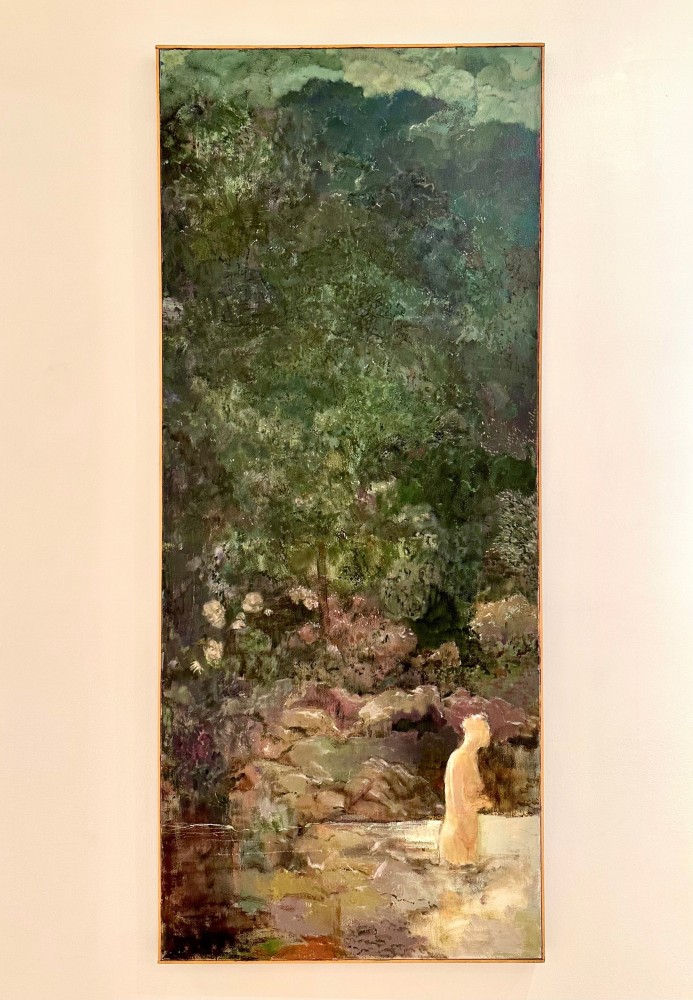 Suzanne And Elders (in situ)  66″ x 28″  Oil On Canvas