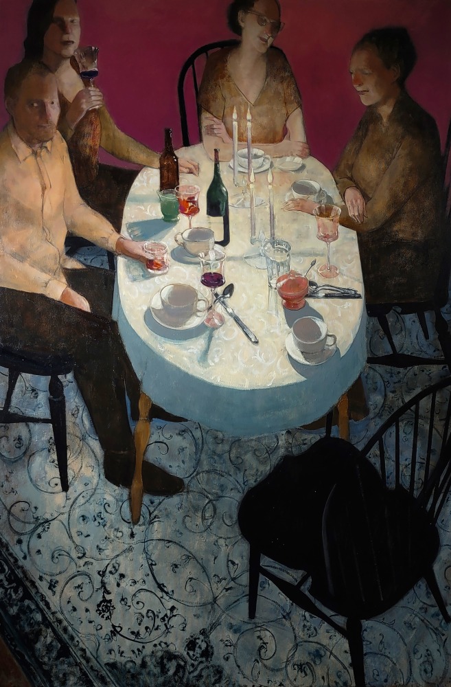 Table Scene 2  59&quot; x 40&quot;  Oil On Canvas