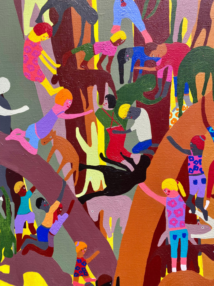 Holding On  32” x 50”  Acrylic On Linen