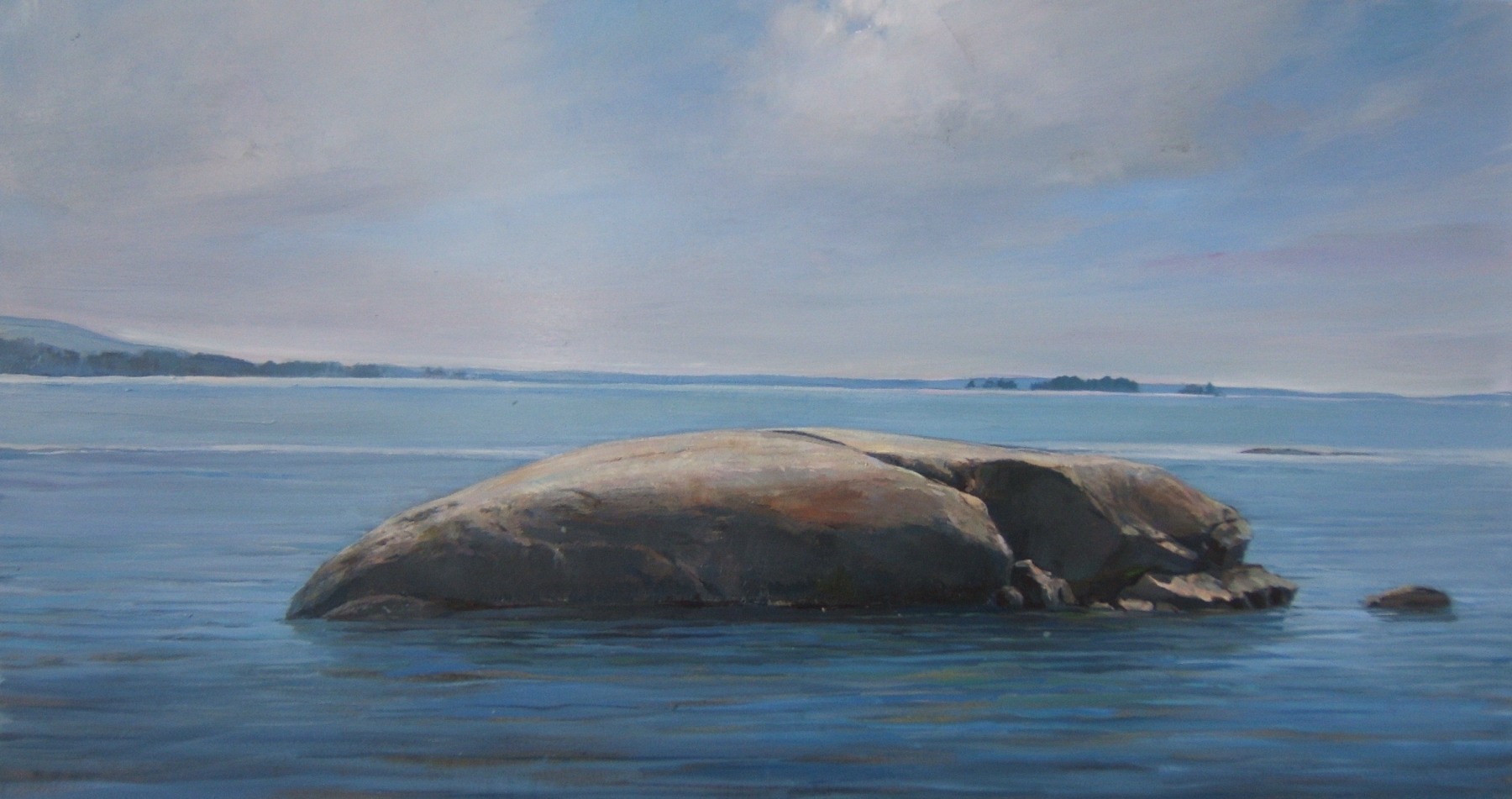Whale Rock II  16&quot; x 30&quot; Oil On Panel