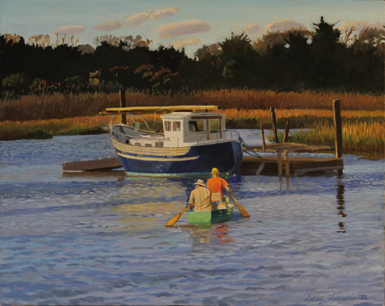 Rowing Out To Amante  16&quot; x 20&quot;  Oil On Canvas
