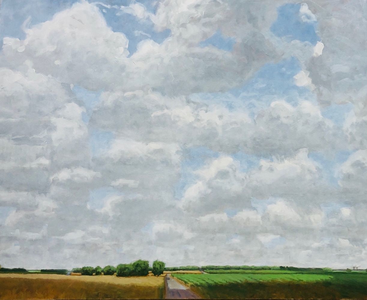 Saline County, Summer Sky  22″ x 40″  Oil On Canvas
