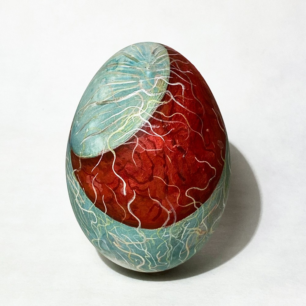 Clare McCarthy, Viscer Egg  One Size  Batik Dyes, Acrylic Paint On Goose Egg