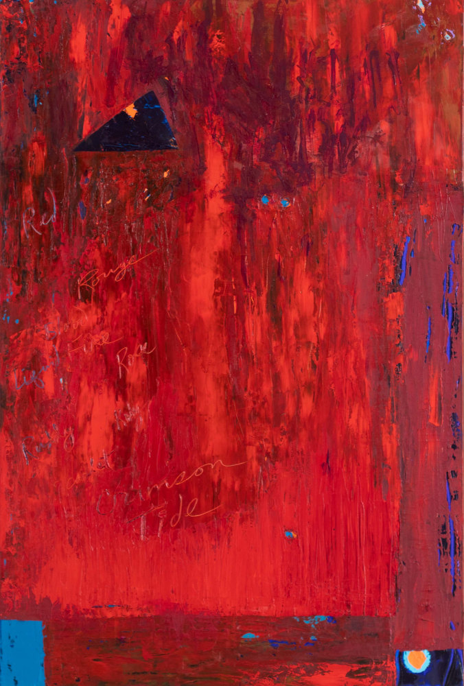 Ron Burkhardt, Crimson Tide, 2022, Mixed media on canvas, 40 x 30 inches, notism art works