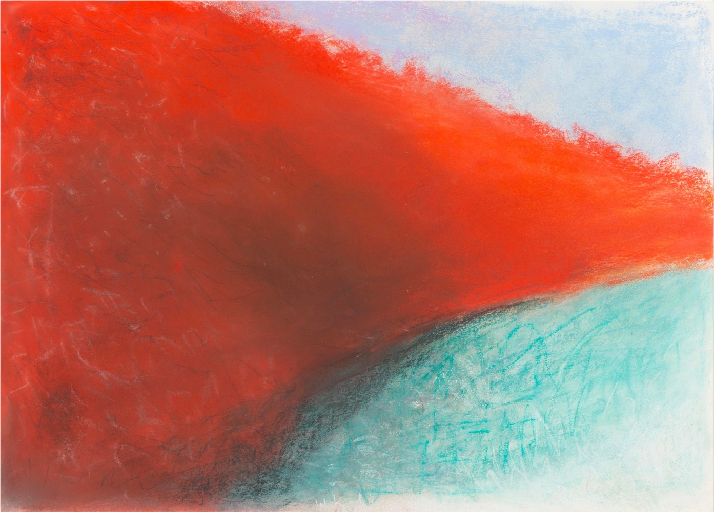 Wolf Kahn (American, 1927-2020), Red Tree Wall, Pastel on paper, 22 x 30 inches