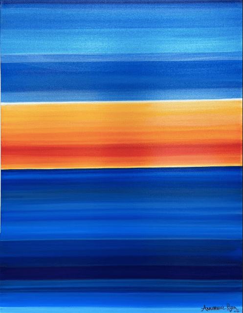 Sun, Beach, Water &amp;amp; Sky, 2022

Mixed media on canvas

40 x 30 inches