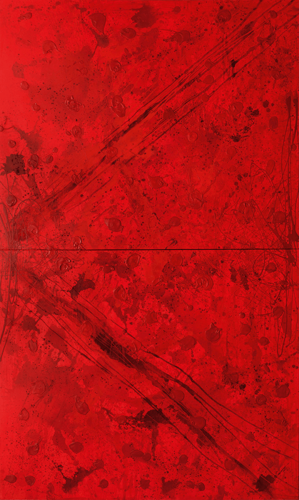 J. Steven Manolis, REDWORLD (Feminine), 2016, Acrylic and Latex Enamel on Canvas, 120 x 72 inches