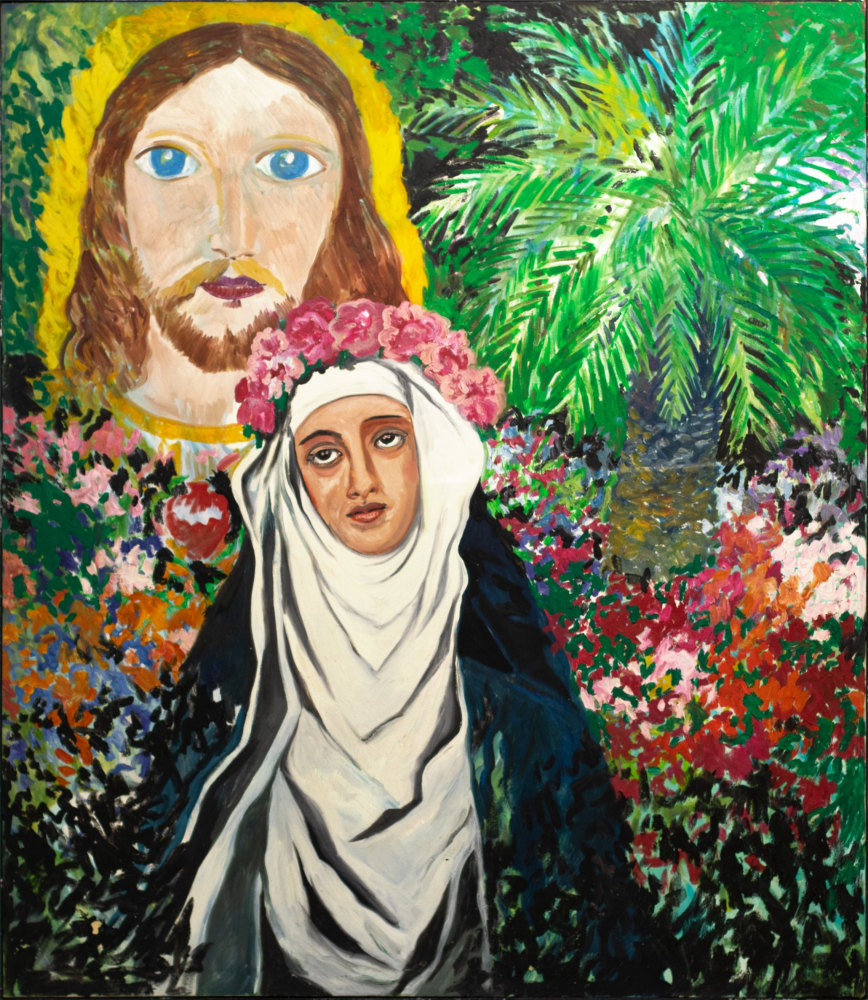 Hunt Slonem, St Rosa of Lima, 8-1984, Oil, 84 x 72 inches
