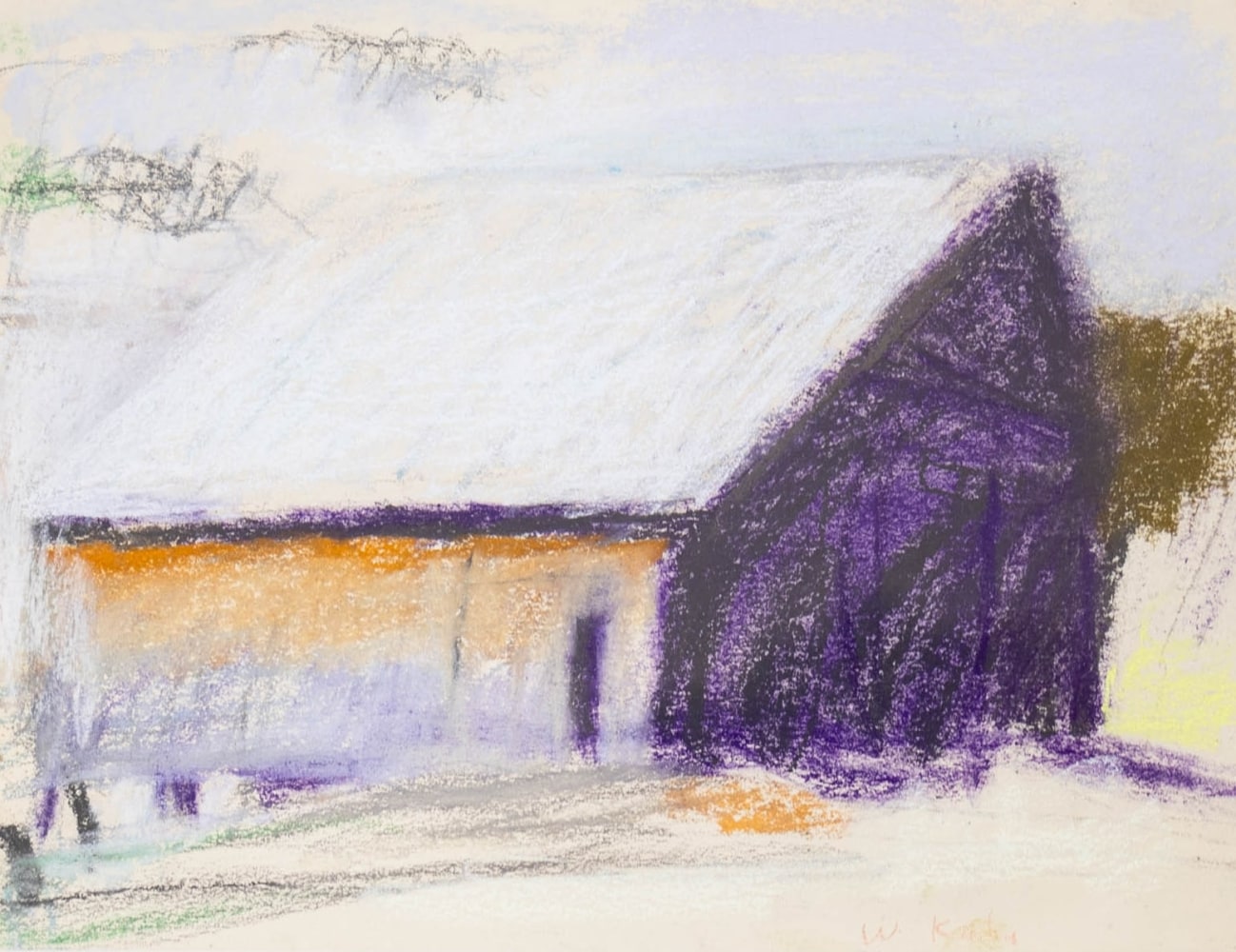 Jim’s Barn – West Barnet, Vermont, is an early original Wolf Kahn pastel for sale at, Manolis Projects Gallery. This pastel is of a classic style Wolf Kahn Barn was completed in 1972. This pastel on paper is 9 inches high x 12 inches wide. This artwork is a classic example of Kahn’s style as it features the fusion of color, spontaneity, and loose strokes, which create the luminous and vibrant atmospheric rural New England landscapes and color fields. Kahn’s unique blend of American Realism and the formal discipline of Color Field painting sets the work of Wolf Kahn apart from his contemporaries. It is one of many original Wolf Kahn artworks for sale at Manolis Projects Gallery Miami.