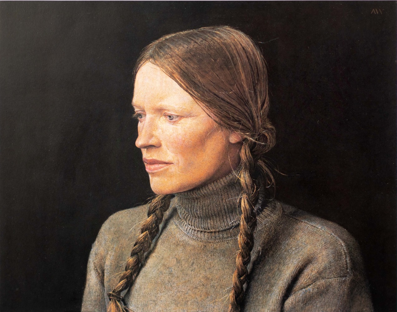 Andrew Wyeth, Braids, 1979, Offset Color Lithograph on wove paper, 11.4 x 14.6 inches, andrew wyeth prints for sale