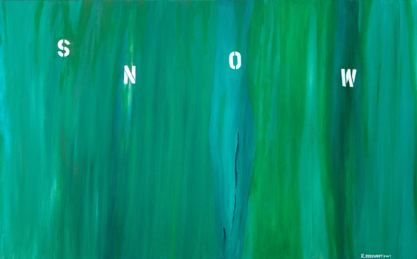 Ron Burkhardt, ECO-SERIES- &quot;Snow&quot; 2007. Oil on Canvas. 30 x 48 inches