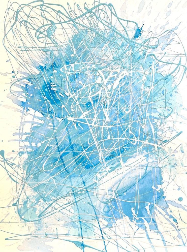 J STEVEN MANOLIS, ABSTRACT EXPRESSIONISM, ABSTRACT ART, BLUE, MANOLIS PROJECTS GALLERY