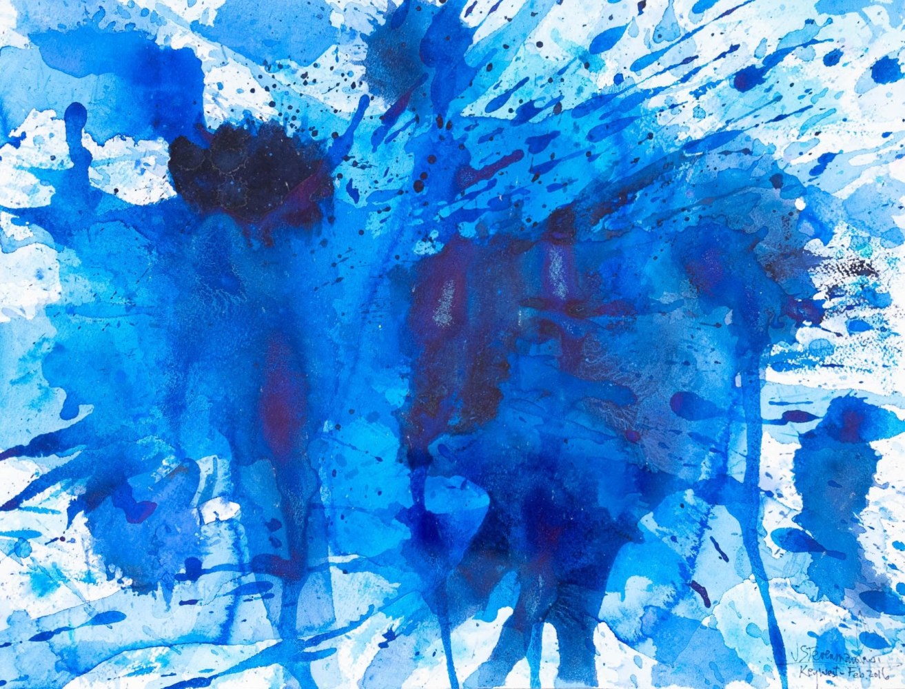 J. Steven Manolis, Splash-Key West (12.16.07), 2016, Watercolor, Acrylic and Gouache on paper, 12 x 16 inches, abstract expressionism art