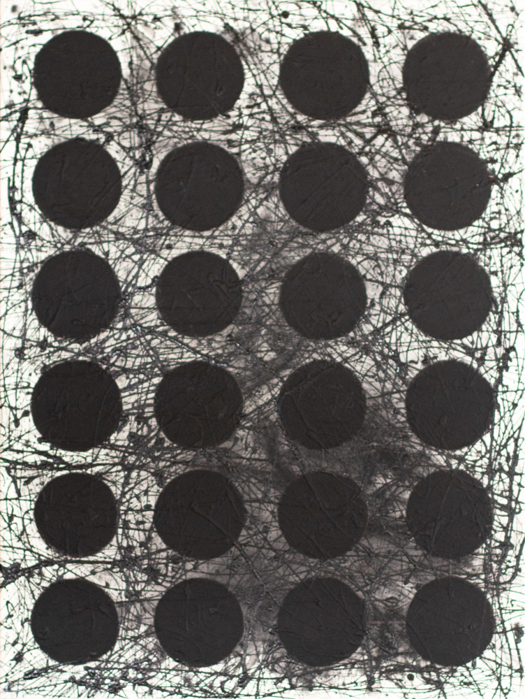 J. Steven Manolis, Black &amp; White (Black Graphic), 2020, 48 x 36 inches, Acrylic and latex enamel on canvas