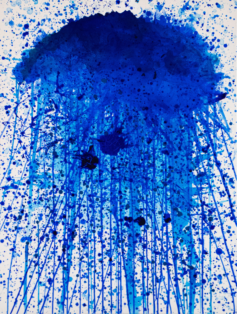 J. Steven Manolis, Jellyfish (Blue), 2020, Acrylic painting on canvas, 40 x 30 inches, Acrylic Jellyfish paintings for sale
