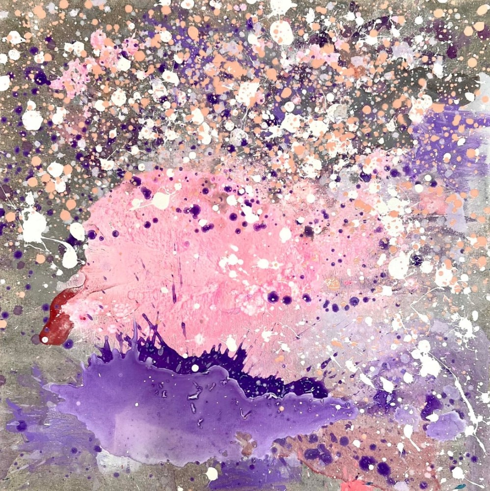 J. Steven Manolis, In Praise of Color (Presenting Miami #2), 2025, 30 x 30 inches, Vitreous acrylic on canvas