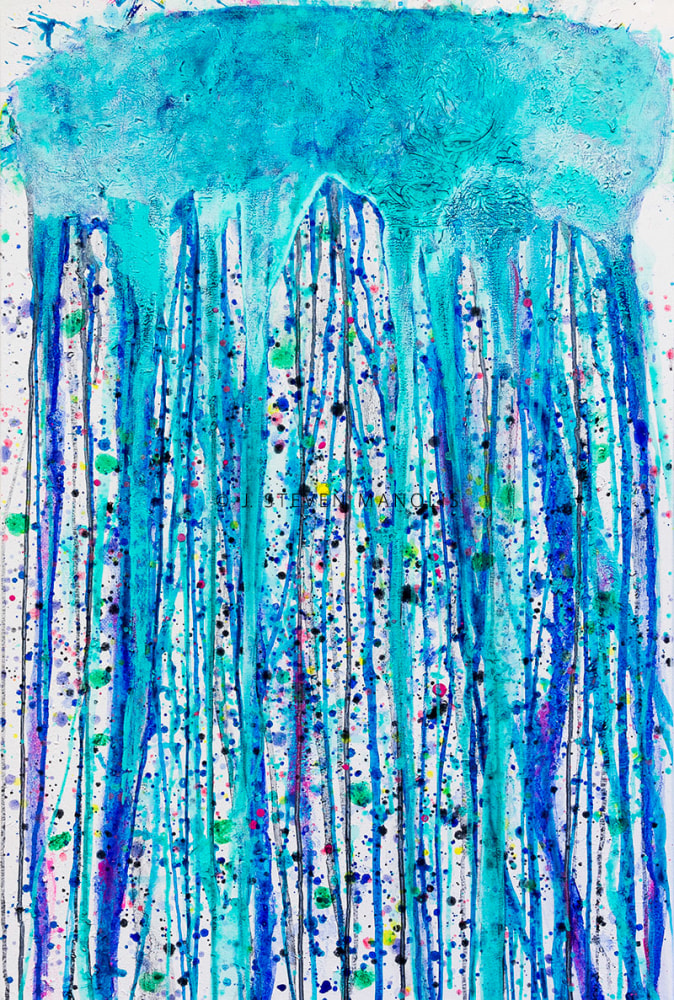 J. Steven Manolis, Jellyfish 48.30.01, 2014, 48 x 30 inches, Acrylic Jellyfish painting, Jellyfish paintings for sale at Manolis Projects Art Gallery, Miami, Fl