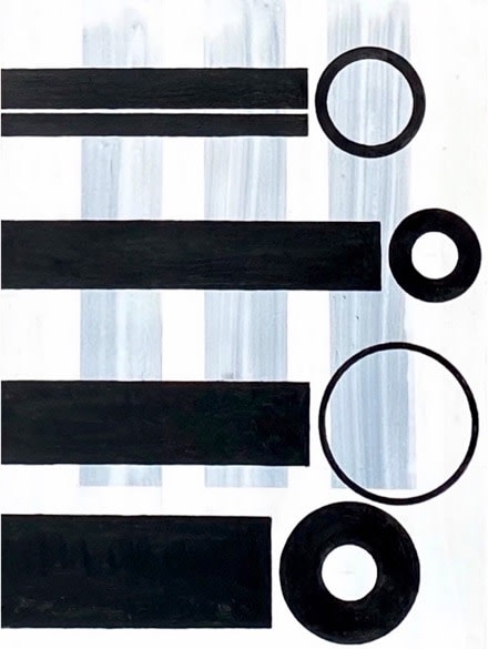J. Steven Manolis,  Family Portrait, 2020, 48 x 36 inches, Acrylic on canvas, Black and White Abstract painting, Abstract expressionism art for sale at Manolis Projects Art Gallery, Miami, Fl