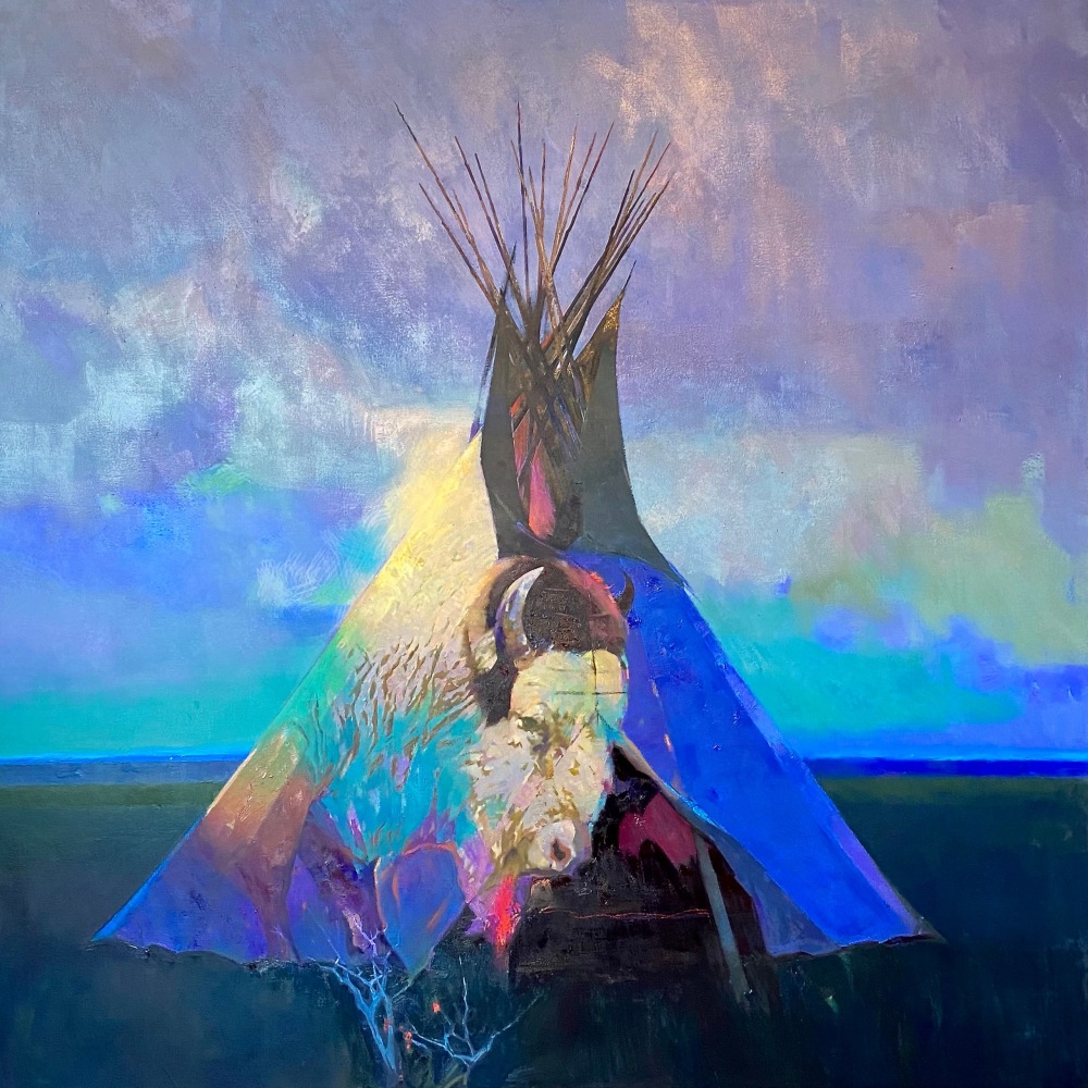 Big Medicine,&amp;nbsp;2022
Oil on canvas
60 x 60 inches


Based on the most&amp;nbsp;famous white buffalo&amp;nbsp;that ever lived, Big Medicine, born in 1933 on the National Bison Range in Western Montana.&amp;nbsp; The name &amp;quot;Big Medicine&amp;quot; was chosen due to the sacred power attributed to white bison.