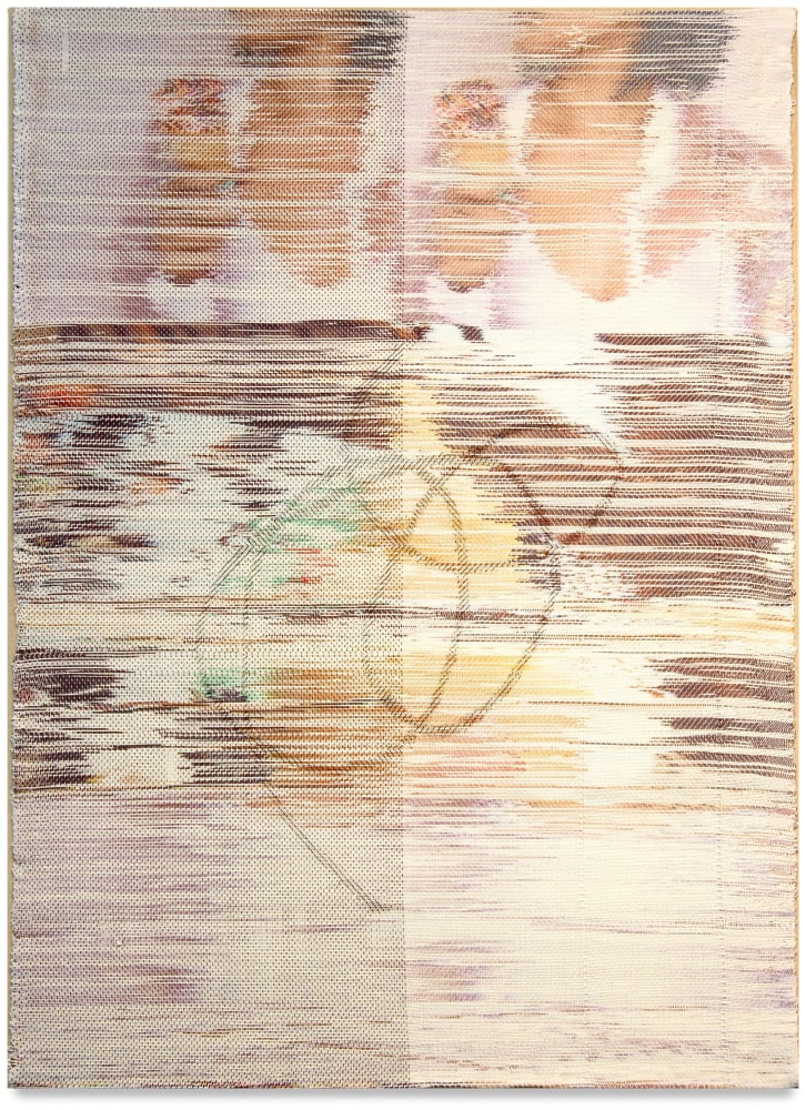 Margo Wolowiec
Lean In
2015
Dye-sublimation ink, fabric dye,&amp;nbsp;handwoven polyester, cotton, linen
38 x 28 in