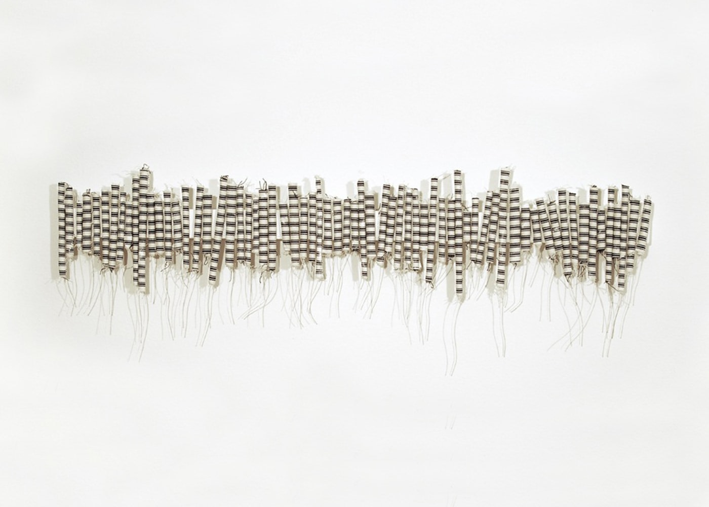Liliya Lifanova, Untitled (rolled striped ticking fabric with thread), 2008
