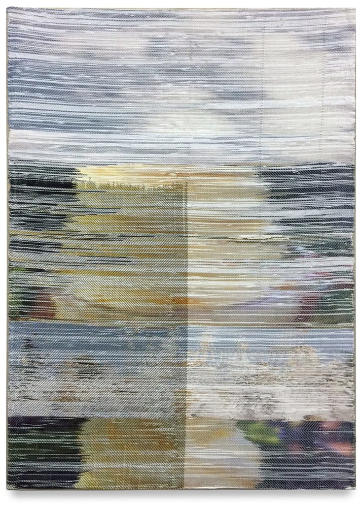 Margo Wolowiec
Keeps Getting Happier
2015
Dye-sublimation ink, fabric dye,&amp;nbsp;handwoven polyester, cotton, linen
38 x 28 in
