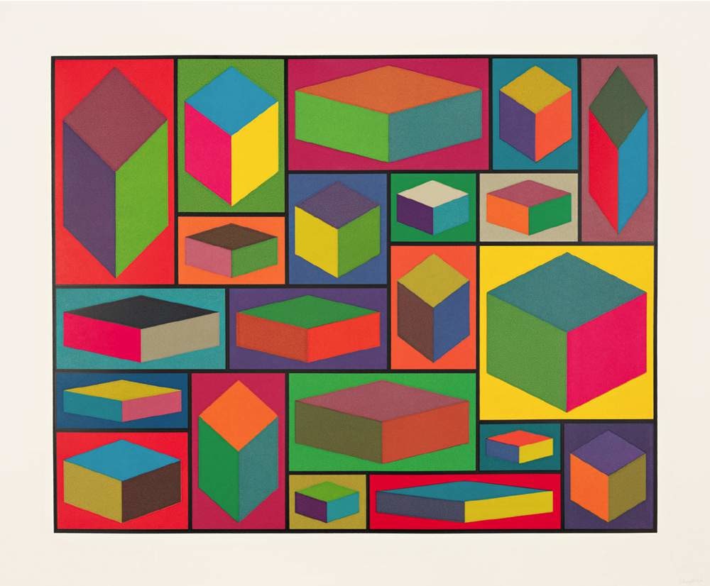Sol Lewitt, Distorted Cubes (D), 2001