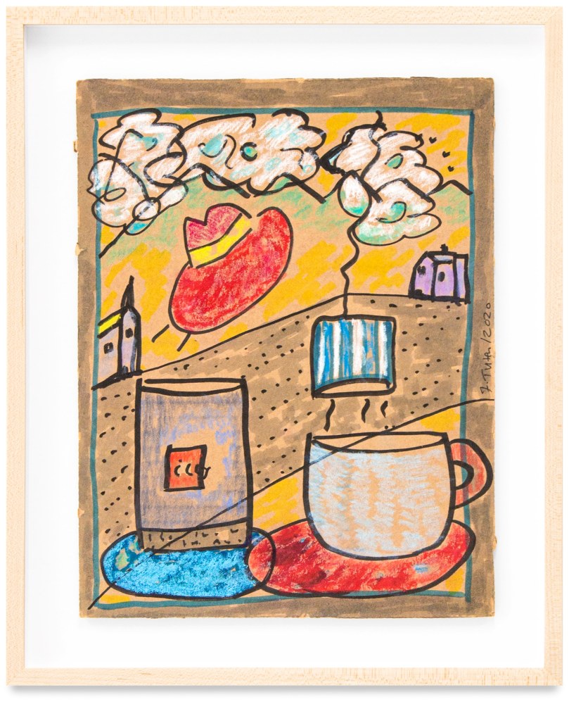 Frederic&amp;nbsp;Tuten
Fat Cup with Sombrero
2020
Pastel pencil and permanent ink on cardboard
11&amp;nbsp;x 8.5 in
Framed: 12.75 x 10.75 in