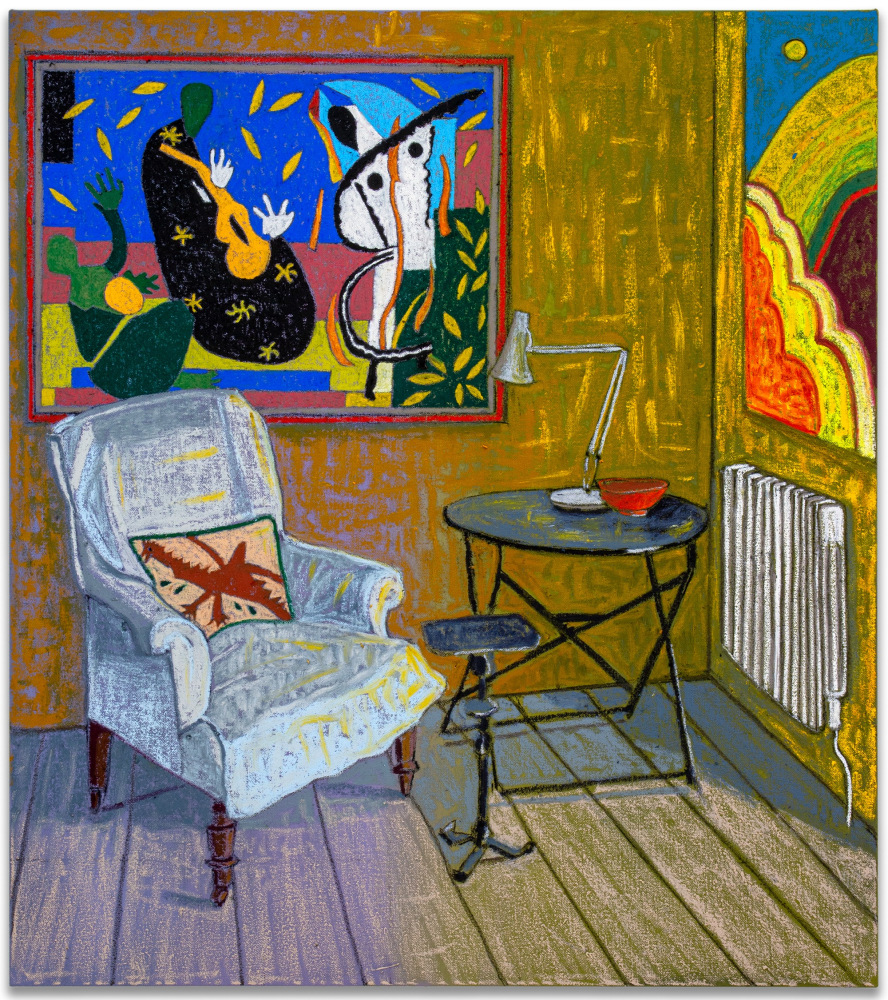 JJ Manford, Interior with Matisse and Mose Tolliver Inspired Pillow, 2021