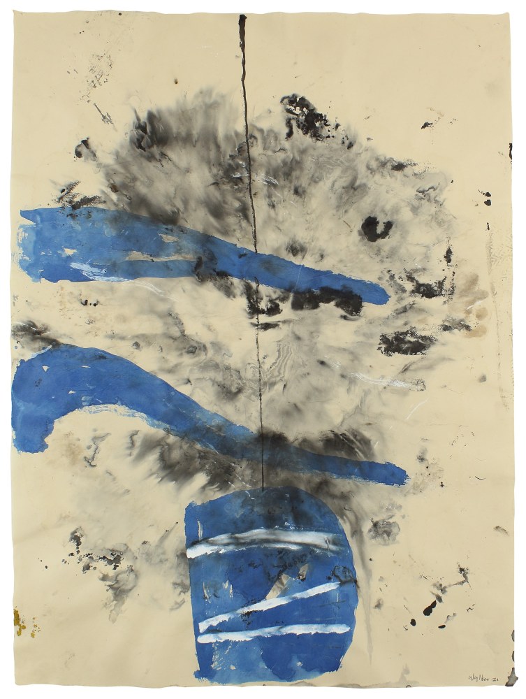 Untitled, 2021, charcoal, gouache and ink on paper, 29 3/4 x 22 inches

Sold