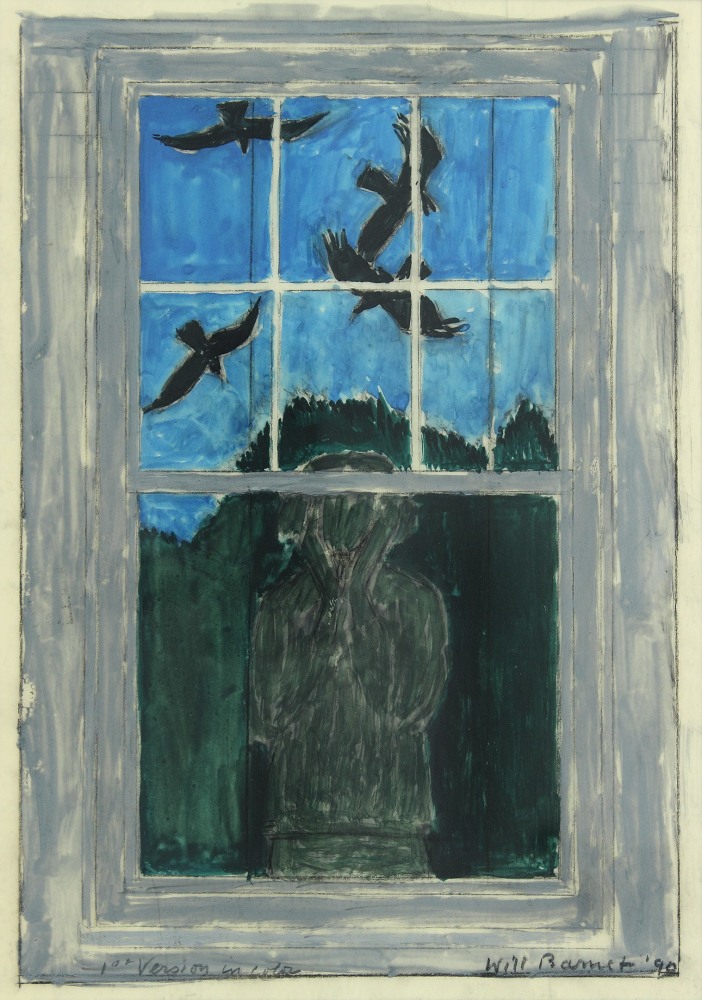 The Dream I, 1990, watercolor and carbon on vellum, 11 &amp;frac14; x 7 &amp;frac12; inches

Available