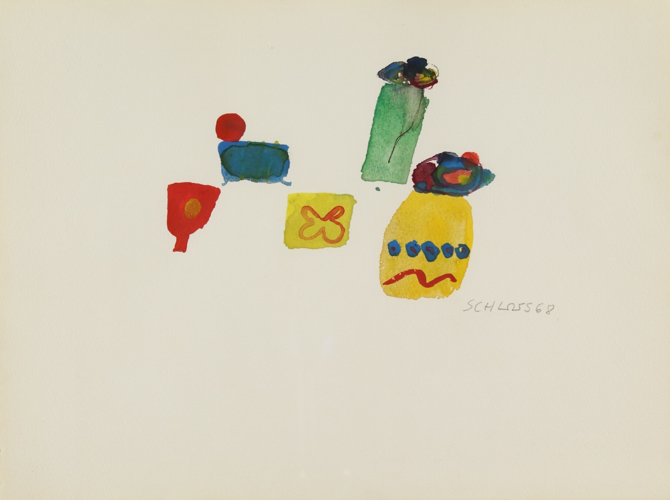 Edith Schloss,&amp;nbsp;March 11, 1968, watercolor on paper, 15 x 18 1/4 inches