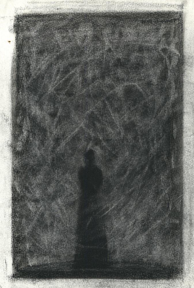Poem 249, c. 1989, charcoal on vellum, 19 &amp;frac14; x 13 inches

Available
