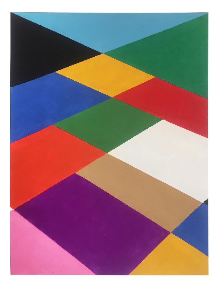 Stephen Westfall, Lift, 2020, gouache on paper, 16 x 12 inches