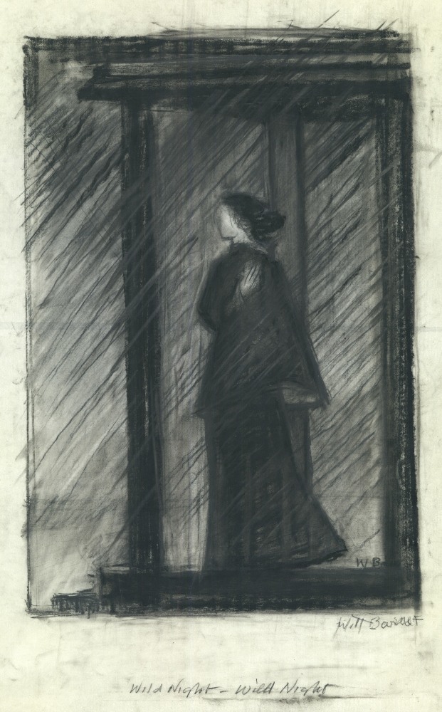 Wild Night, c. 1989, charcoal on vellum, 17 x 11 1/2 inches

Available
