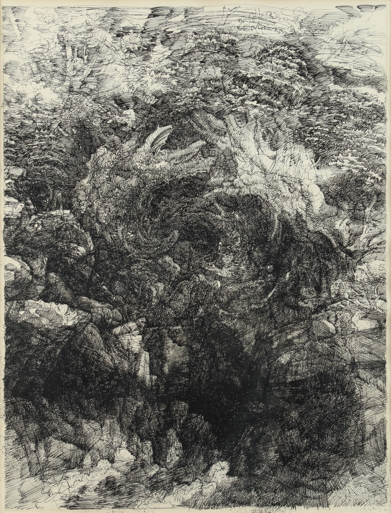 Hyman Bloom, Landscape #2, 1970, ink on paper, 21 3/4 x 16 3/4 inches

Available