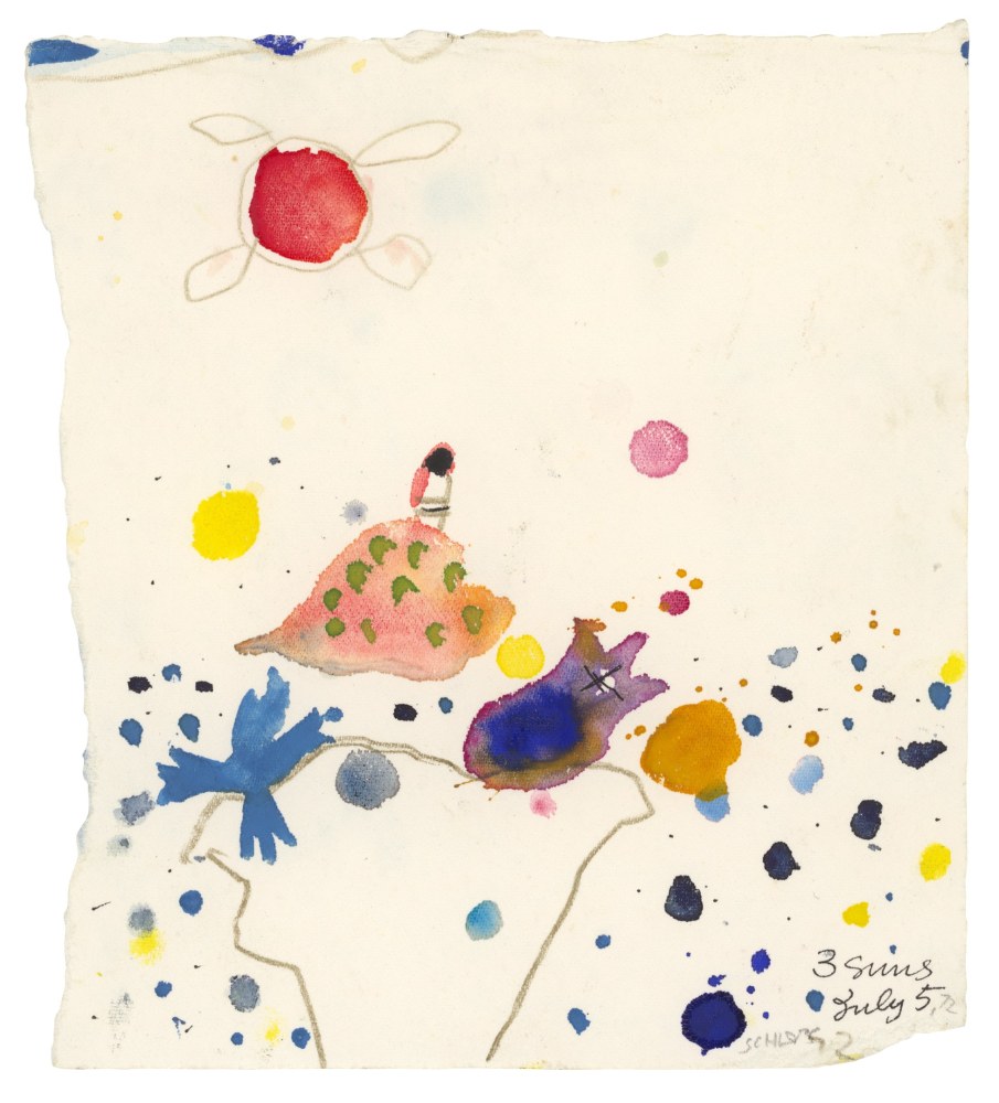 3 Suns (July 5), 1972, watercolor on paper, 6 3/4 x 6 inches

Available