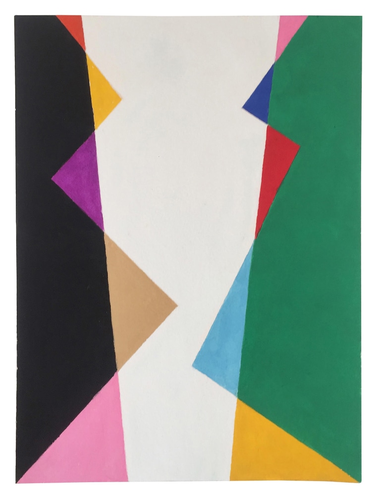 Stephen Westfall, Vale I, 2020, gouache on paper, 12 x 9 inches