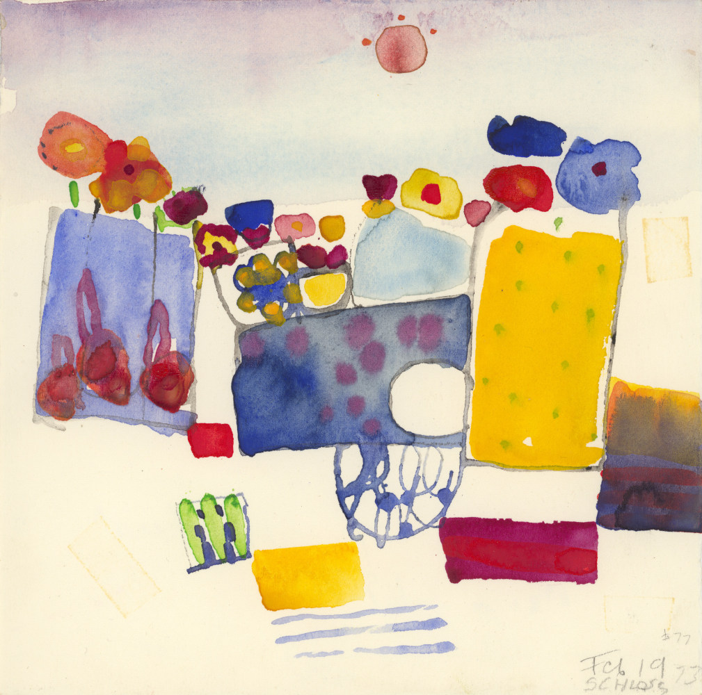 Daisies + Others (Feb 19), 1973, watercolor on paper, 7 3/4 x 7 3/4 inches

Available
