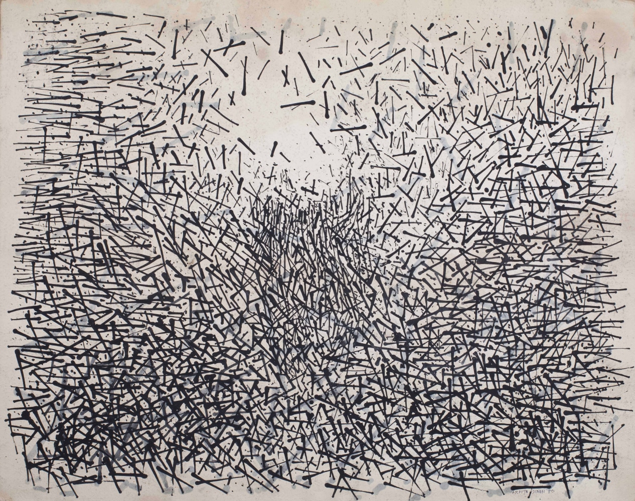 Arpita Singh
Untitled, 1980
Poster paint on paper
17 1/2" x 21 1/2"
TG 3865
