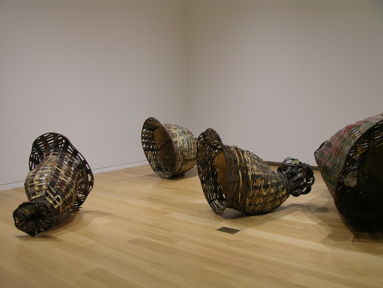 Me, No, Not Me, Buy Me, Eat Me, Wear Me, Have Me, Me, No, Not Me, 2006-2007 
Mild steel (cut out of old car bodies), metal paste
In 5 parts: 
33″ x 41″ x 44″ | 27″ x 44″ x 46″ | 24″ x 34″ x 33″
45″ x 80″ x 64″ | 28″ x 34″ x 36″