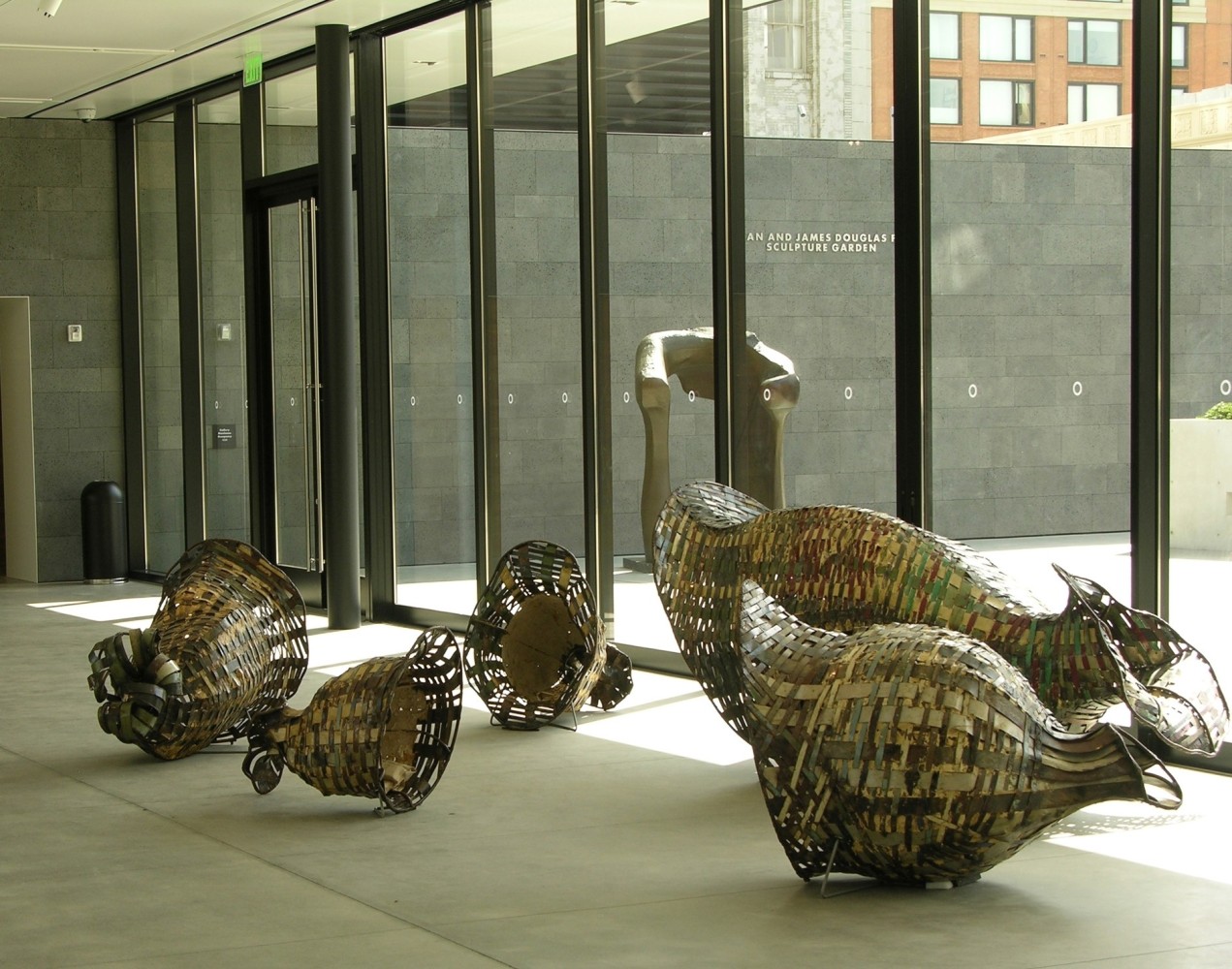 Me, No, Not Me, Buy Me, Eat Me, Wear Me, Have Me, Me, No, Not Me, 2006-2007 
Mild steel (cut out of old car bodies), metal paste
In 5 parts: 
33″ x 41″ x 44″ | 27″ x 44″ x 46″ | 24″ x 34″ x 33″
45″ x 80″ x 64″ | 28″ x 34″ x 36″