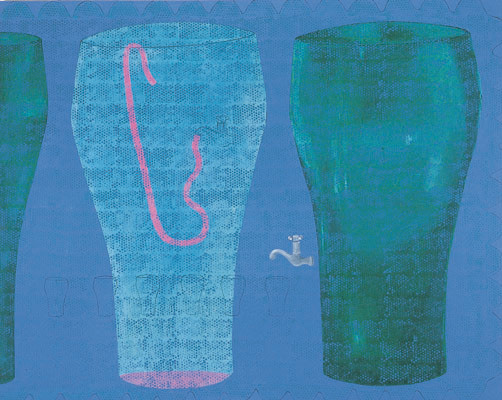 PURE WATER - EIGHT GLASSES &amp;amp; A QUARTER,&amp;nbsp;2002
Oil on canvas
72&amp;Prime; x 90&amp;Prime;
TG 1096